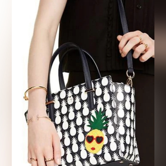 Kate Spade NWOT Cedar Street Pineapple Small Hayden Satchel 🍍🍍🍍 - Picture 4 of 8